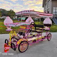 دراجة هوائية عائلية 6 راكب ب لون وردي جذاب ب لون ا...