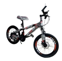 دراجة رياضية سوداء بطبعة برتقالية مقاس 20