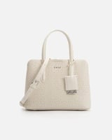 شنطة نسائية من الجلد بلون بيج