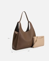 شنطة نسائية من الجلد بلون بني