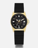 ساعة نسائية بسير ربل باللون الأسود