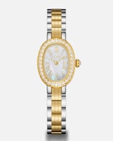 ساعة يسر النسائية من الستيل بلون ذهبي وفضي