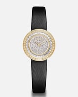 ساعة الفتون من الجلد بلون أسود