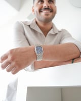 ساعة جسار الرجالية من الستيل بلون فضي