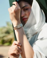 ساعة سَما النسائية باللون الذهبي والفضي