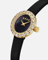 ساعة الفاتنة من الجلد بلون أسود