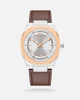 ساعة طارق الرجالية جلد بلون بني