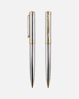 قلم رجالي بتصميم مميز بلون فضي وذهبي