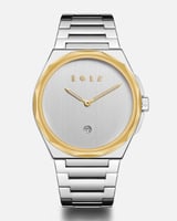 ساعة طلال الرجالية من الستيل بلون فضي