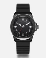 ساعة رجالية بسير ربل باللون الأسود