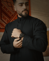 ساعة رعد الرجالية من الستيل بلون أسود