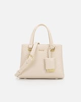 شنطة نسائية جلد باللون البيج