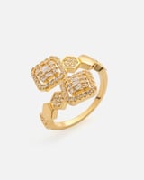 خاتم نسائي بتصميم كلاسيك بلون ذهبي