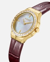 ساعة ماريا من الجلد بلون عودي