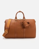 شنطة من الجلد الفاخر بلون بني