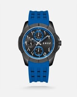 ساعة رجالية بسير ربل بلون أزرق