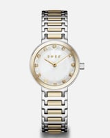 ساعة نوره النسائية بلون فضي وذهبي