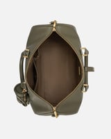 شنطة من الجلد الفاخر بلون زيتي