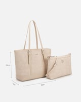 شنطة نسائية أنيقة بلون بيج