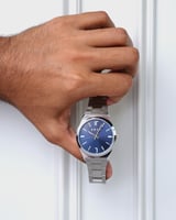 ساعة مشعل الرجالية ستيل بلون فضي