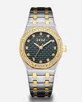 ساعة مشاعل النسائية ستيل بلون ذهبي وفضي