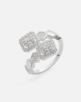 خاتم نسائي بتصميم كلاسيك بلون فضي