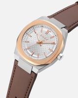 ساعة طارق الرجالية جلد بلون بني