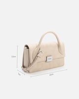 شنطة نسائية من الجلد بلون بيج