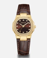 ساعة لمى النسائية من الجلد البني