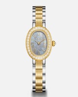 ساعة يسر النسائية من الستيل بلون ذهبي وفضي