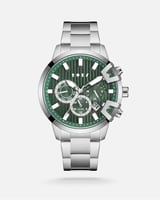 ساعة أحمد الرجالية من الستيل بلون فضي