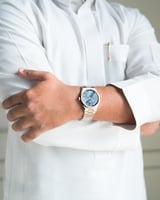 ساعة ريان الرجالية ستيل بلون فضي وروز قولد