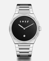 ساعة طلال الرجالية من الستيل بلون فضي