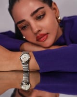 ساعة وصل النسائية ستيل بلون ذهبي وفضي