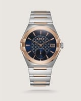 ساعة رجالية بسير ستيل بلون فضي وروز قولد