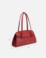 شنطة نسائية من الجلد الفاخر بلون أحمر