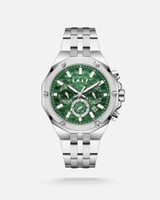 ساعة سعد الرجالية من الستيل بلون فضي