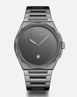 ساعة طلال الرجالية من الستيل بلون رمادي