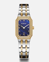 ساعة البيلسان باللون الفضي والذهبي