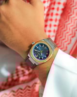 ساعة طارق الرجالية جلد بلون بني