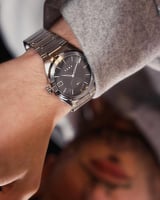 ساعة رجالية بسير ستيل بلون فضي