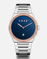 ساعة طلال الرجالية من الستيل بلون فضي