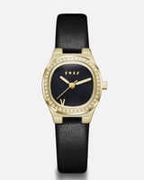 ساعة شيخه من الجلد بلون أسود