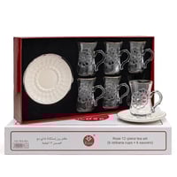 طقم فناجين بيالات شاي روز موديل 132
