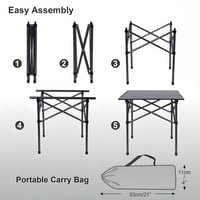 طاولة رحلات صغيرة لون اسود قابلة للطي