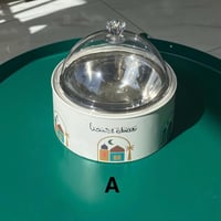 صحن ستيل بغطاء شفاف رمضاني