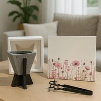 مبخرة صغيرة لون رمادي انيقة مع ملقط