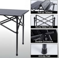 طاولة رحلات صغيرة لون اسود قابلة للطي