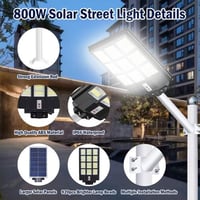 كشاف طاقة شمسية 800W - بلوح طاقة شمسية مدمج - مع ر...