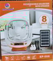 مروحة تعمل بالطاقة الشمسية متنقلة 8 انش 3 سرعات